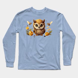 An Owl's Tale with Bee Friends Long Sleeve T-Shirt